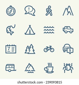 Travel web icons set