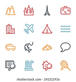 Travel web icons set