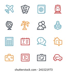 Travel web icons set