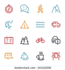 Travel web icons set