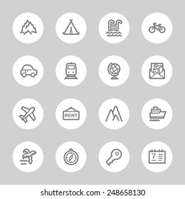 Travel web icons set
