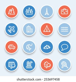 Travel web icons set