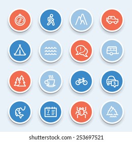 Travel web icons set