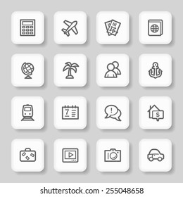 Travel web icons set