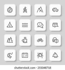 Travel web icons set