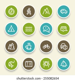 Travel web icons set