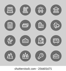 Travel web icons set
