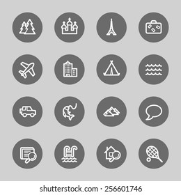 Travel web icons set