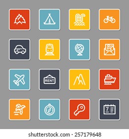 Travel web icons set