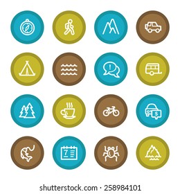Travel web icons set