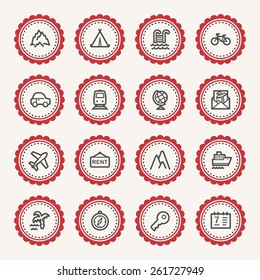 Travel web icons set