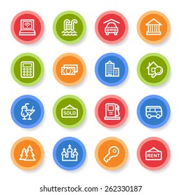 Conjunto de iconos de la web de viajes