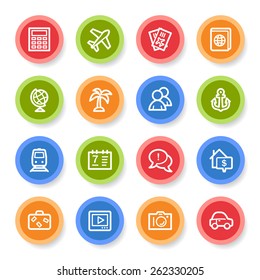 Travel web icons set
