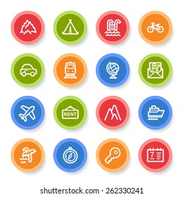 Travel web icons set