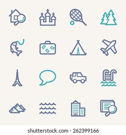 Travel web icons set