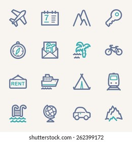 Travel web icons set
