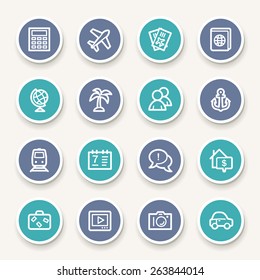 Conjunto de iconos de la web de viajes