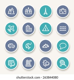 Travel web icons set