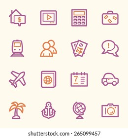 Travel web icons set