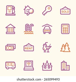 Travel web icons set