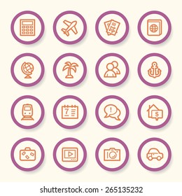 Conjunto de iconos de la web de viajes