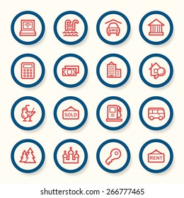 Conjunto de iconos de la web de viajes