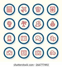 Conjunto de iconos de la web de viajes