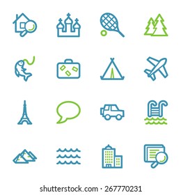 Travel web icons set