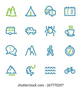 Travel web icons set