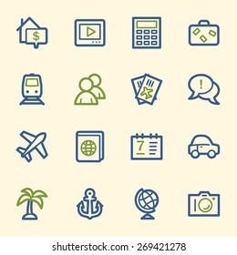 Travel web icons set