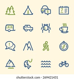 Travel web icons set