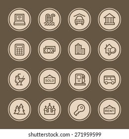 Conjunto de iconos de la web de viajes