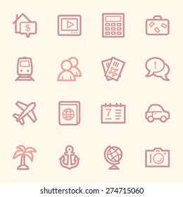 Travel web icons set