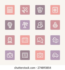 Travel web icons set