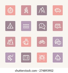 Conjunto de iconos de la web de viajes
