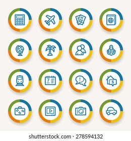 Travel web icons set