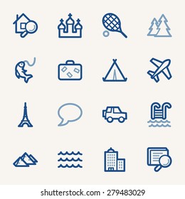 Travel web icons set