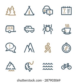 Travel web icons set