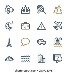 Travel web icons set