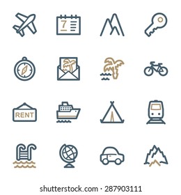 Travel web icons set