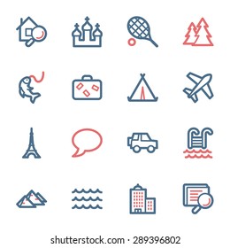 Conjunto de iconos de la web de viajes
