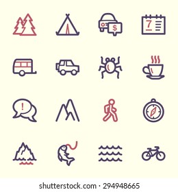 Conjunto de iconos de la web de viajes