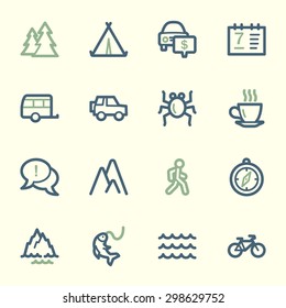 Travel web icons set