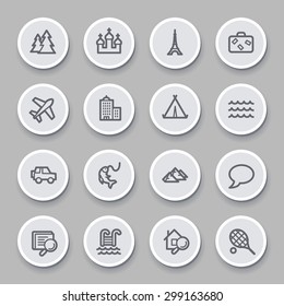 Travel web icons set