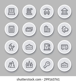 Conjunto de iconos de la web de viajes