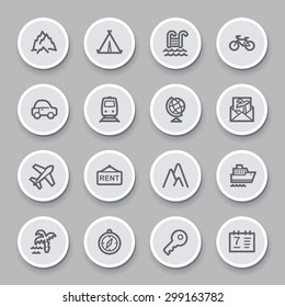 Travel web icons set