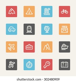 Web-Icons-Set für Reisen