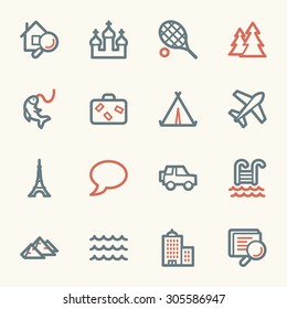 Conjunto de iconos de la web de viajes
