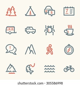 Travel web icons set