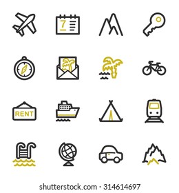Travel web icons set
